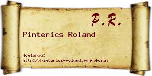 Pinterics Roland névjegykártya
