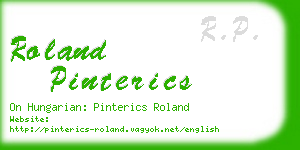 roland pinterics business card